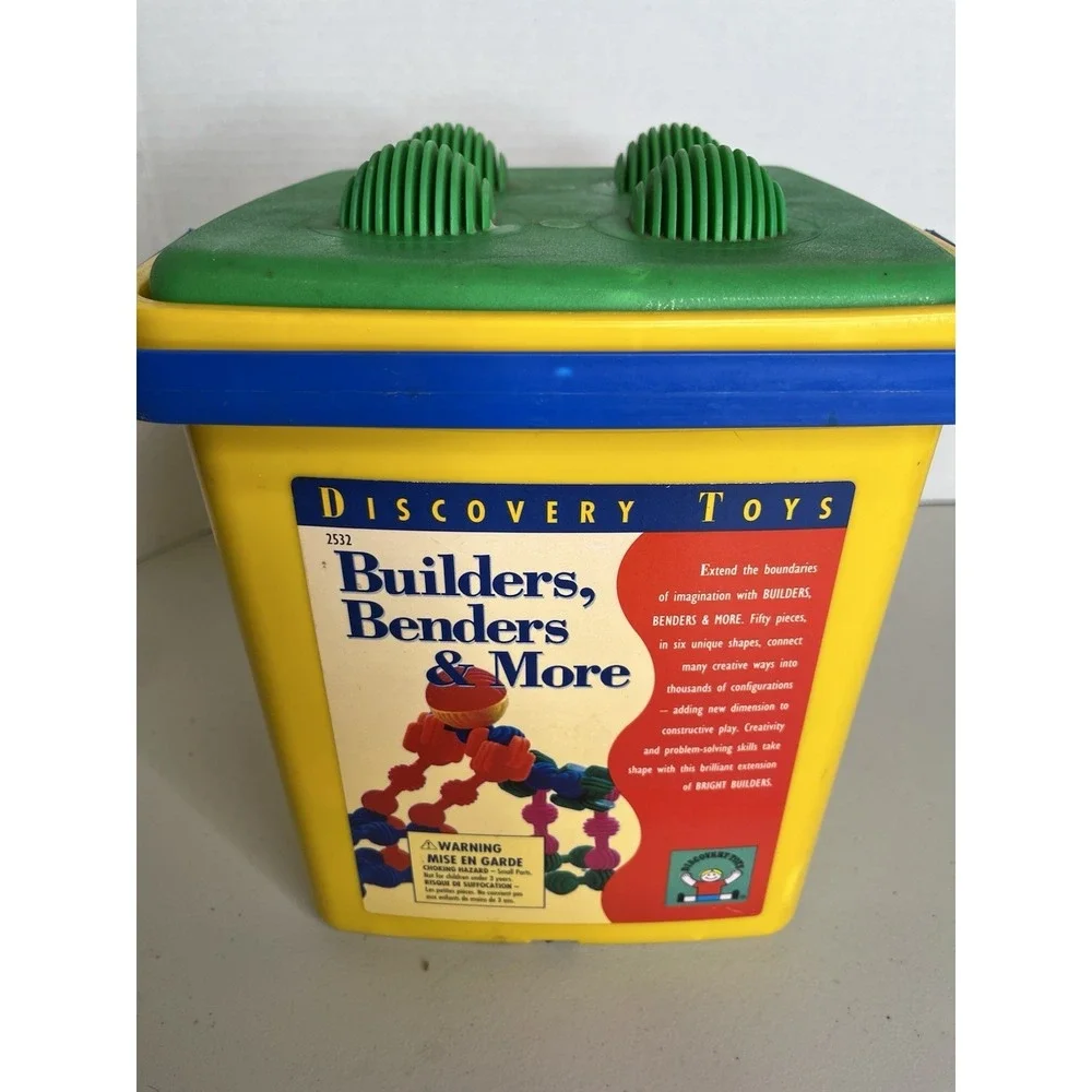 Builders &‎ Benders Interlocking Building Toy Discovery 1993 With Bucket Carrier
